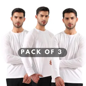 Pack of 3 - 24/7 Mens Full Sleeve - White