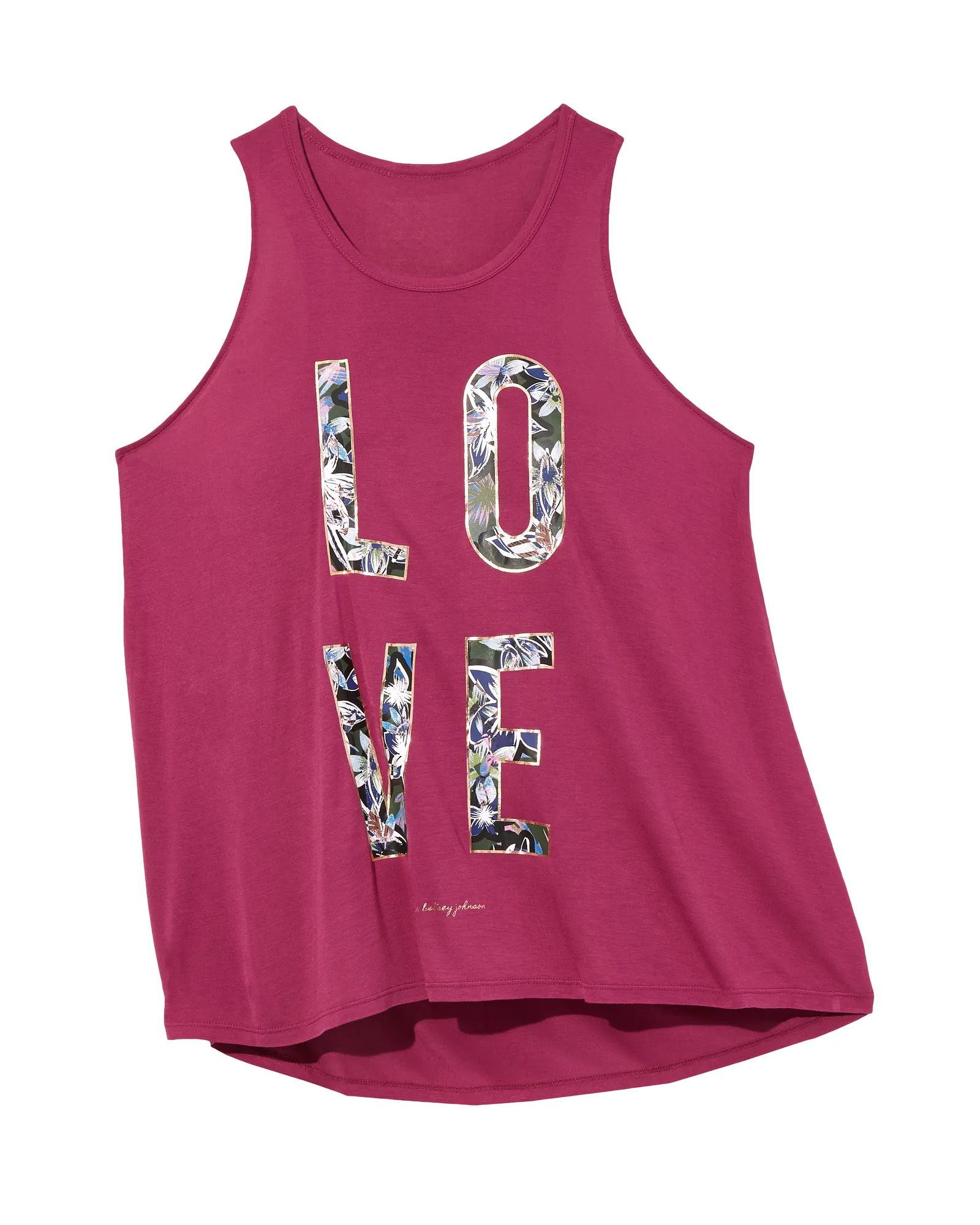 Palm Graphic Tank | Pink / Forest Green