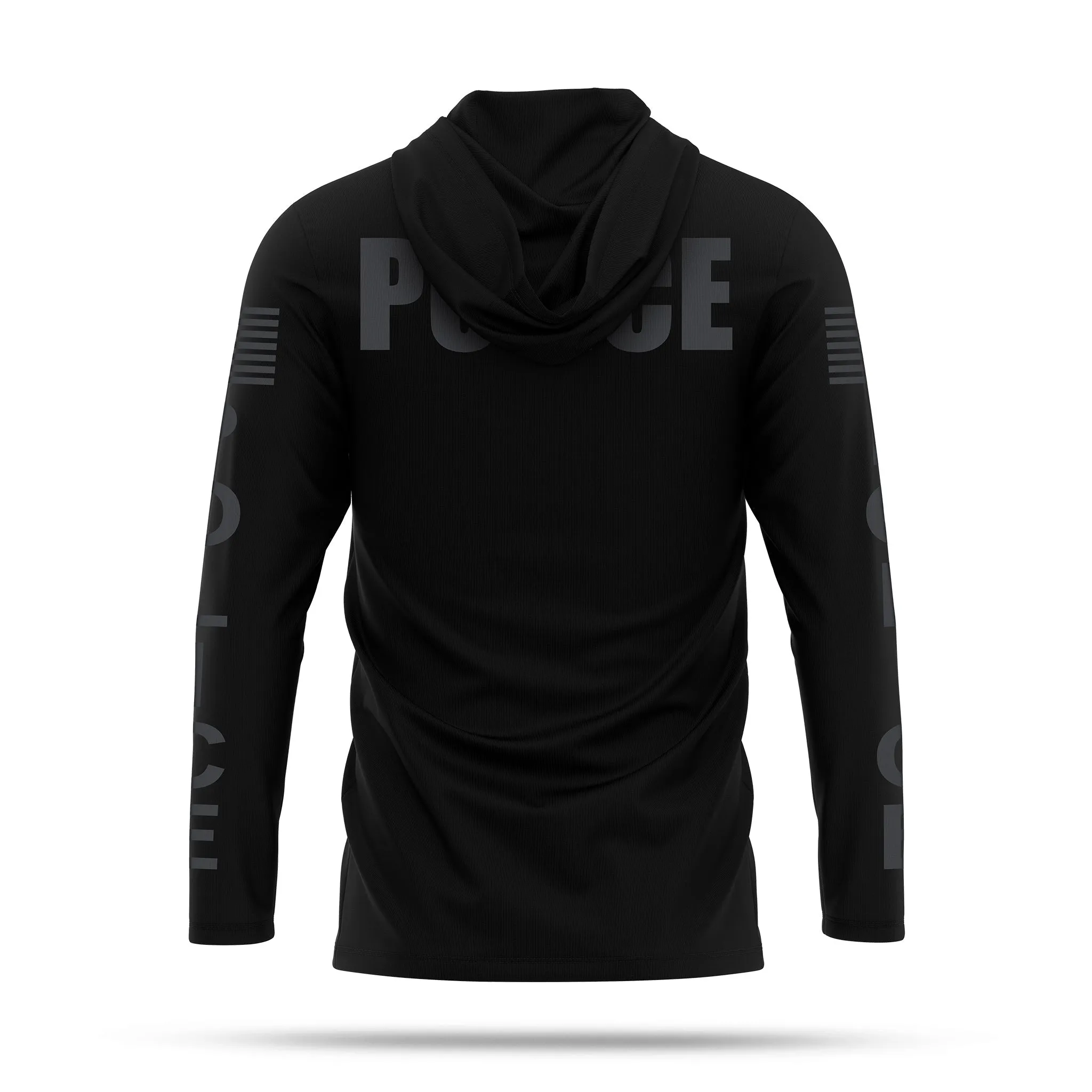 [POLICE] Men's Performance Hooded Long Sleeve [BLK/BLK]