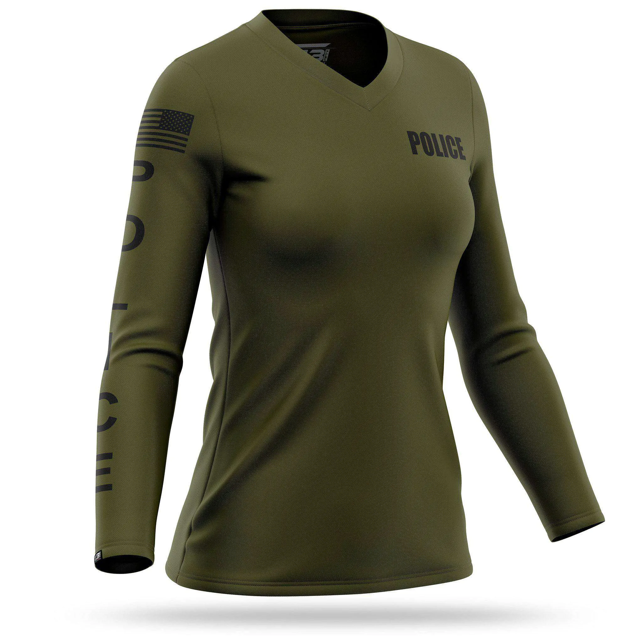 [POLICE] Women's Performance Long Sleeve [GRN/BLK]