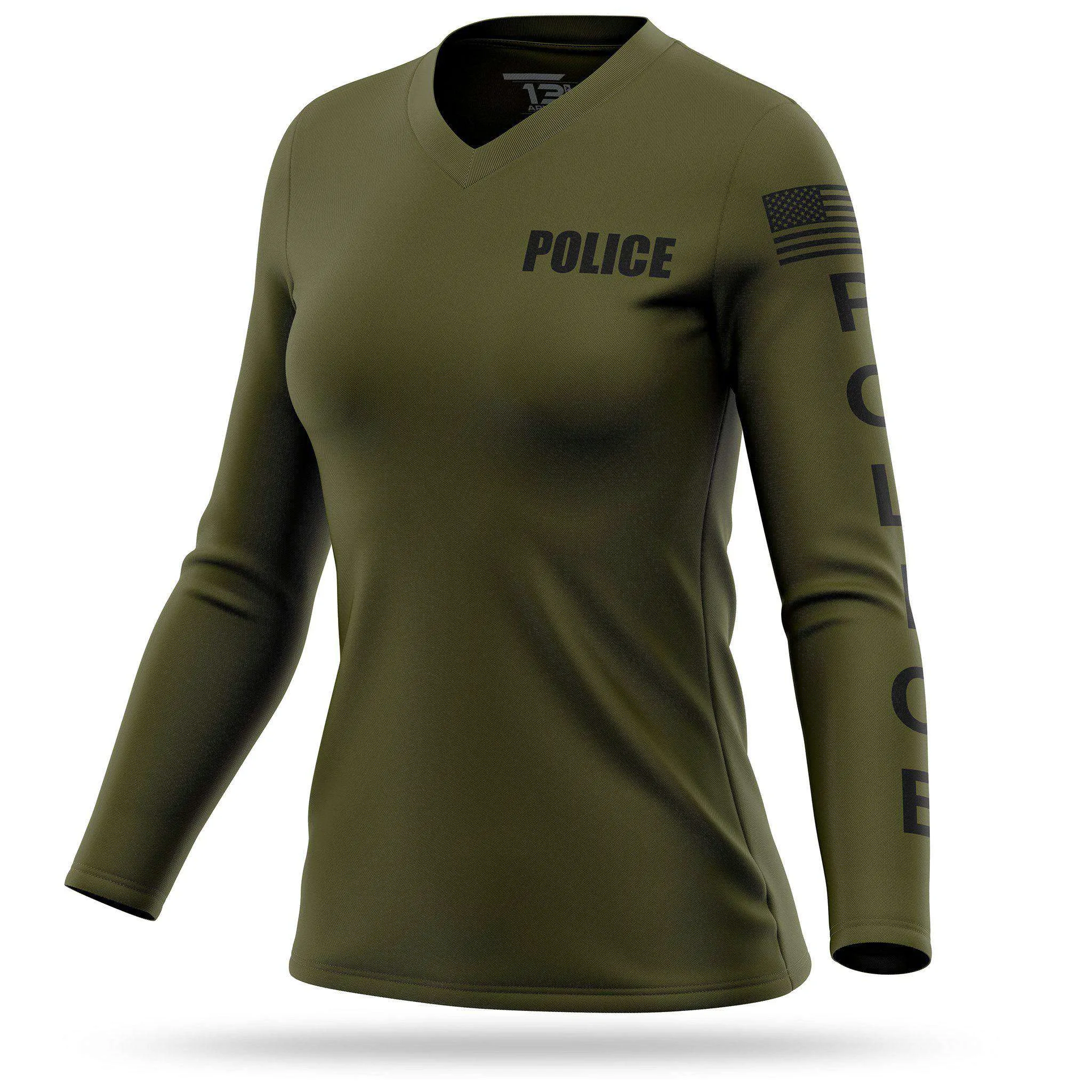 [POLICE] Women's Performance Long Sleeve [GRN/BLK]