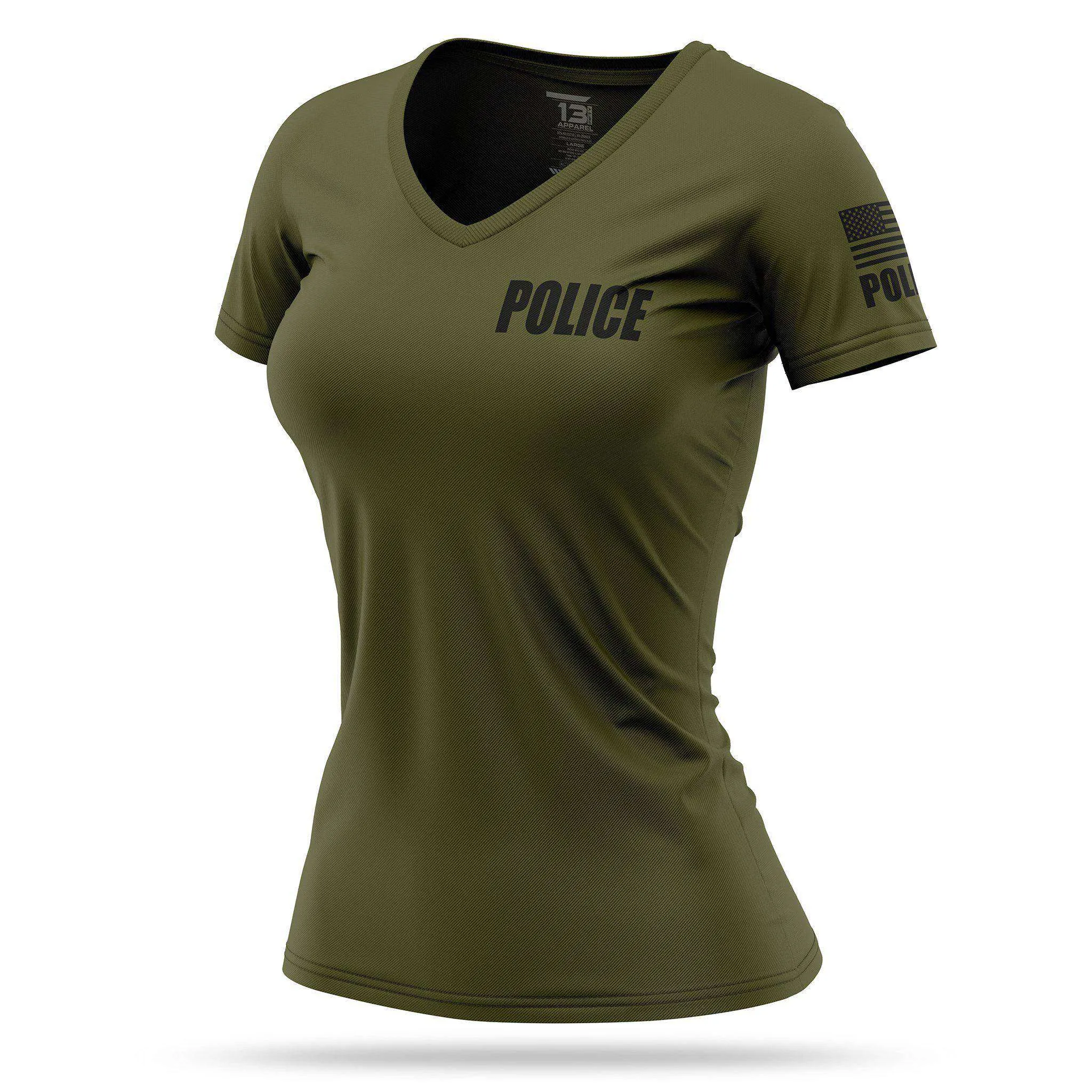 [POLICE] Women's Performance Shirt [GRN/BLK]