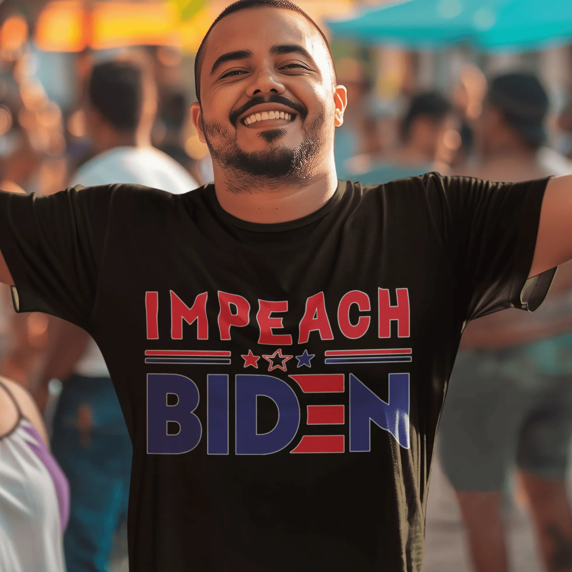 Political T-Shirt Impeach Biden Short Sleeve Ultra Soft Cotton Crew Neck Top