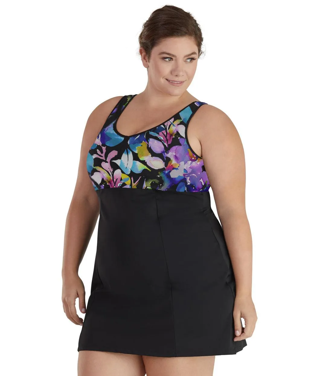 QuikEnergy Swim Dress South Pacific Black - FINAL SALE