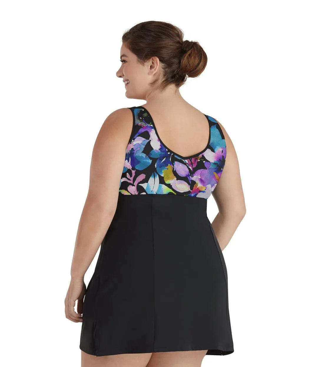 QuikEnergy Swim Dress South Pacific Black - FINAL SALE