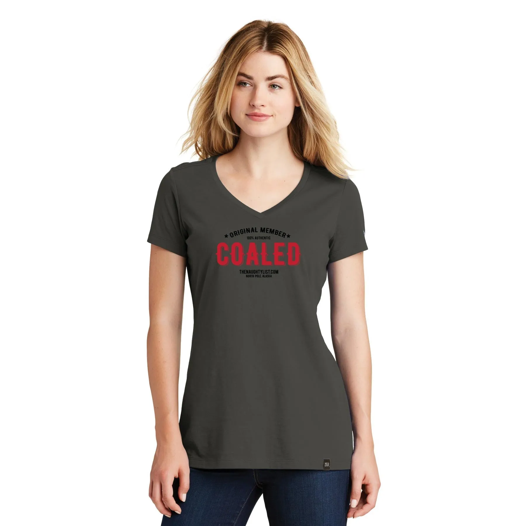 "Original Member" Coaled - Ladies Short Sleeve V-Neck T-Shirt