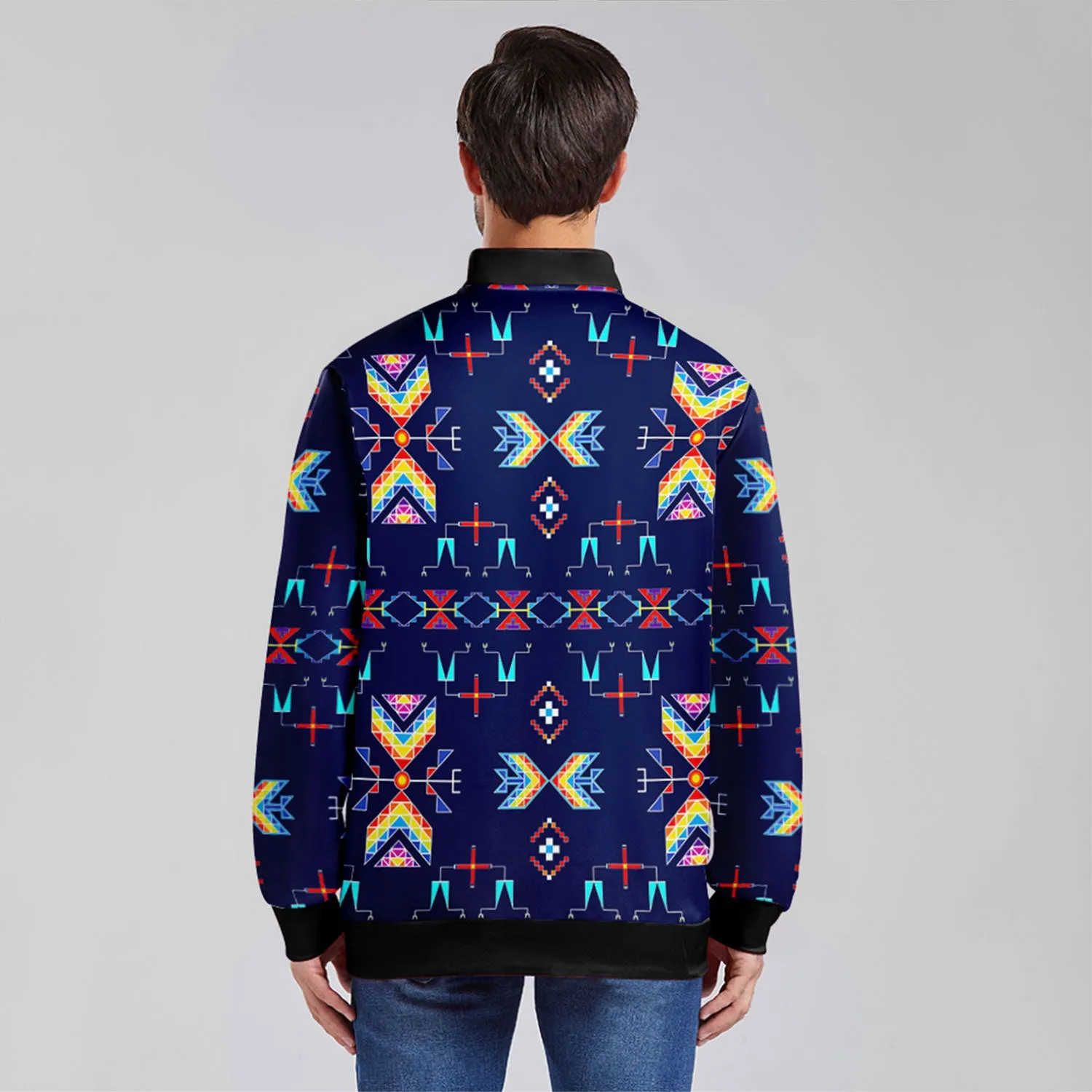 Rainy Chief Rainbow Night Lake Zippered Collared Lightweight Jacket