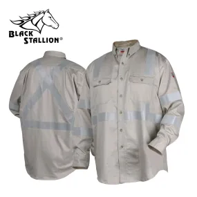 Revco WF2112-ST Stone Khaki TruGuard® 300 FR Cotton Work Shirt w/ 2" Reflective Tape (1 Shirt)