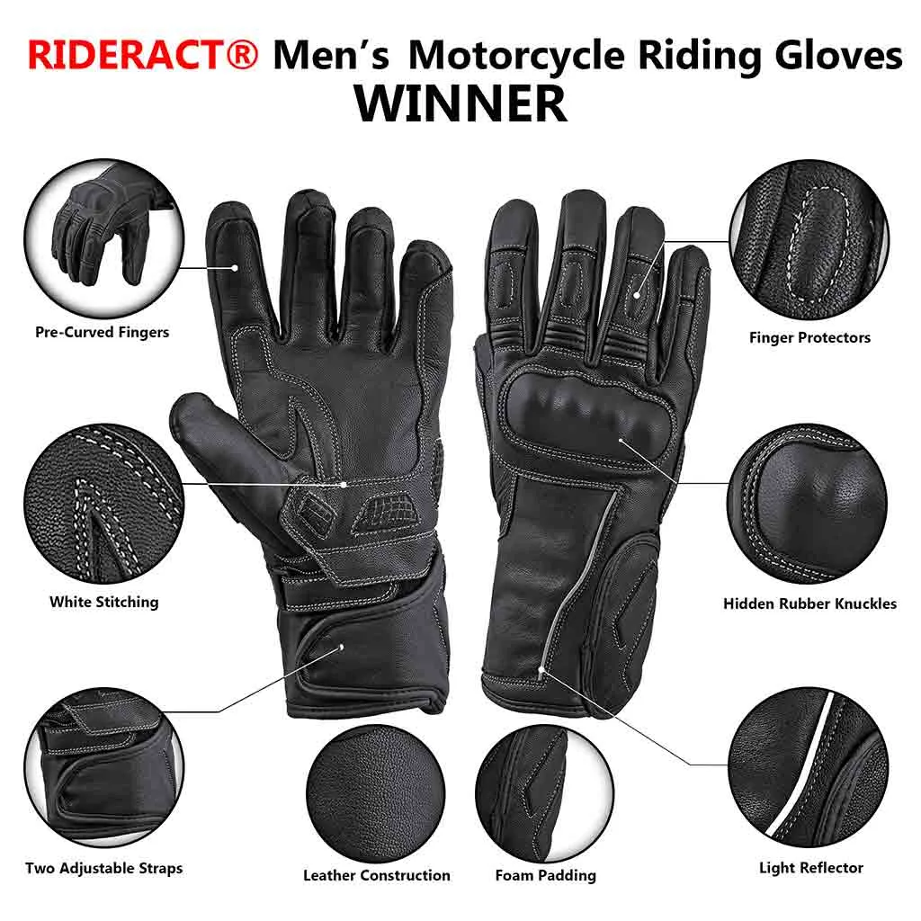 RIDERACT® Men Winter Motorcycle Gloves Waterproof