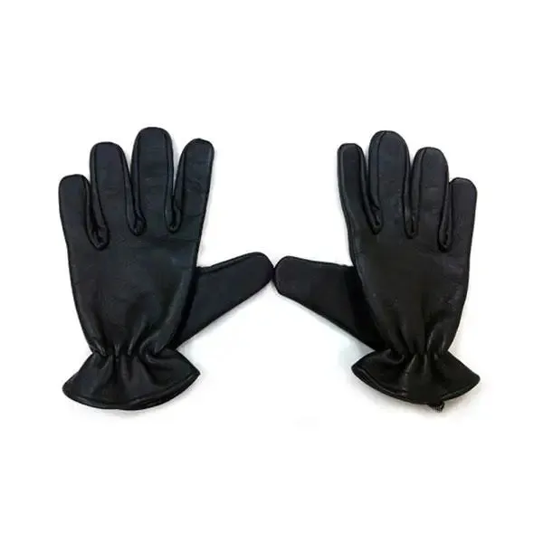 Rouge Garments Grey Leather Vampire Gloves with Metal Spikes