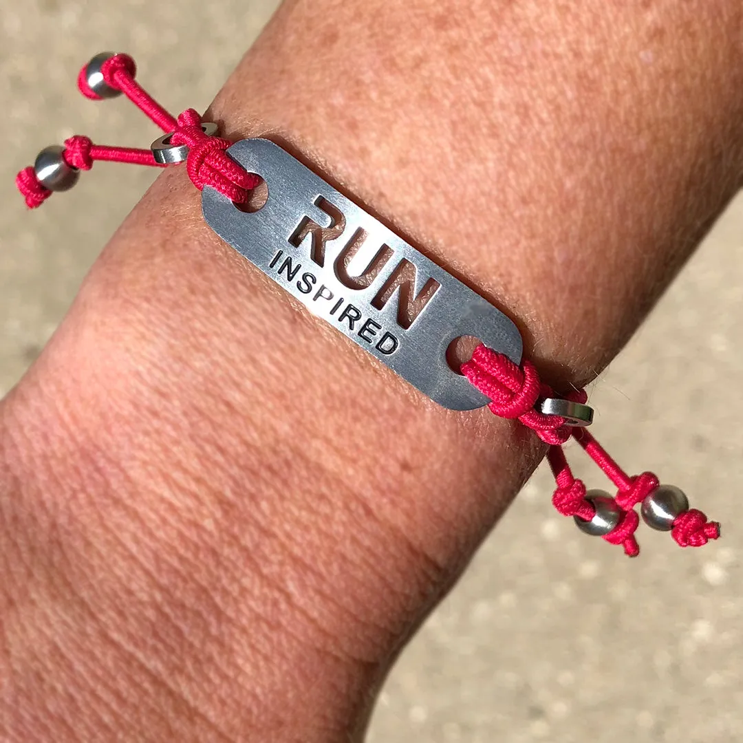 RUN INSPIRED Running Bracelet - Adjustable Black or Pink Stretch