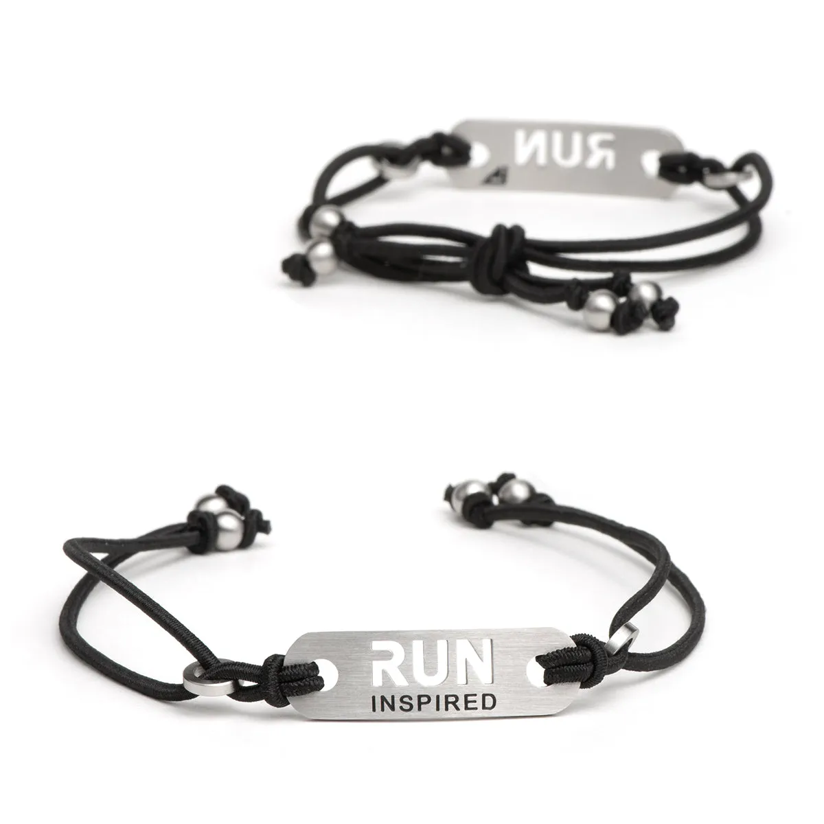 RUN INSPIRED Running Bracelet - Adjustable Black or Pink Stretch