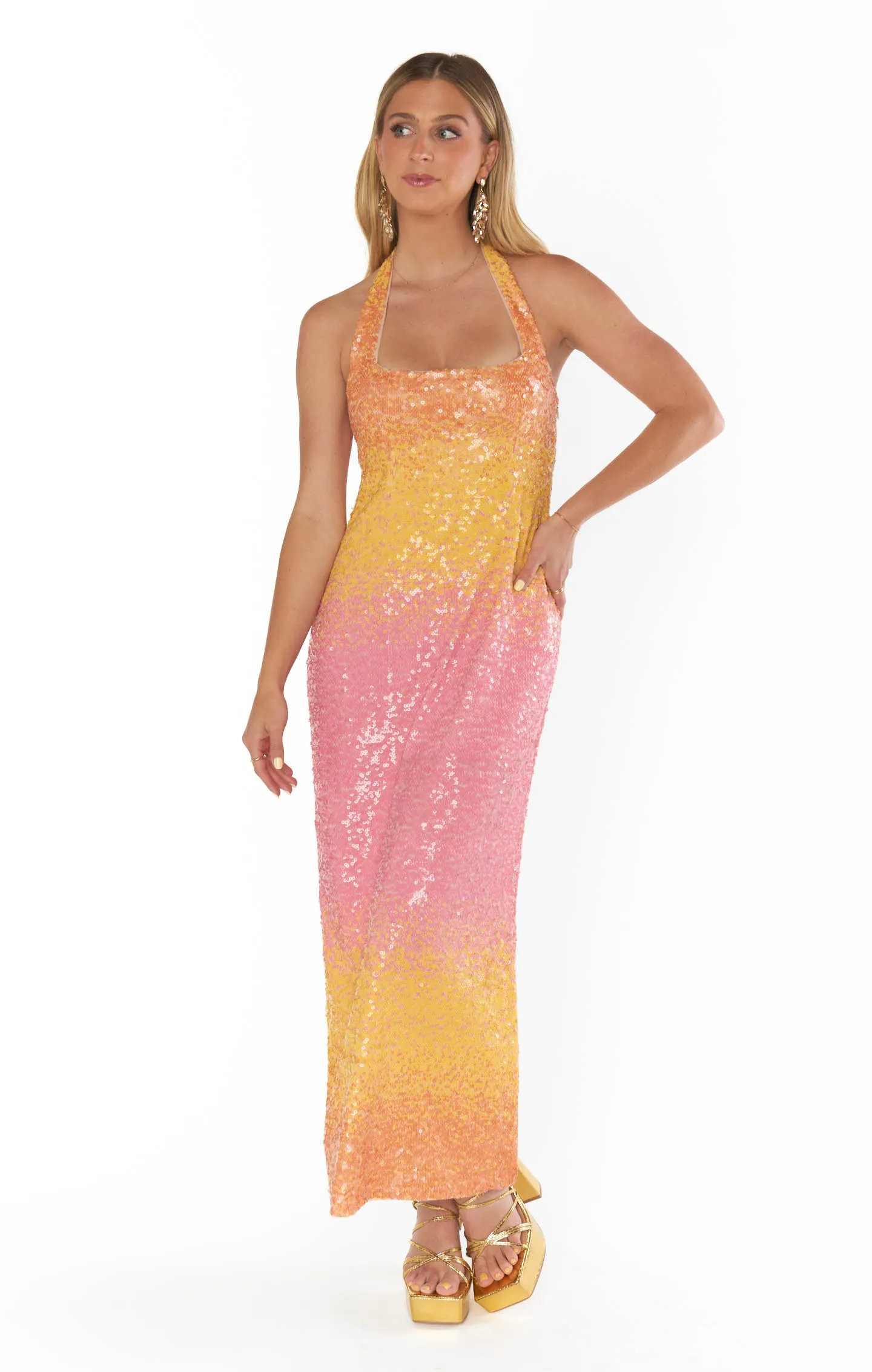 Samba Midi Dress ~ Sundown Ombre Sequins