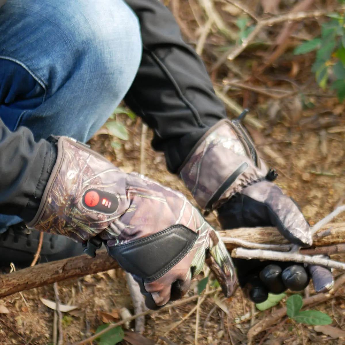 Savior Thick Camo Heated Gloves For Hunting ｜Water Resistant Rechargeable Battery Powered Gloves