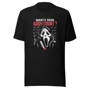 Scream T-Shirt What's Your Body Count Short Sleeve Crew Neck Unisex Top