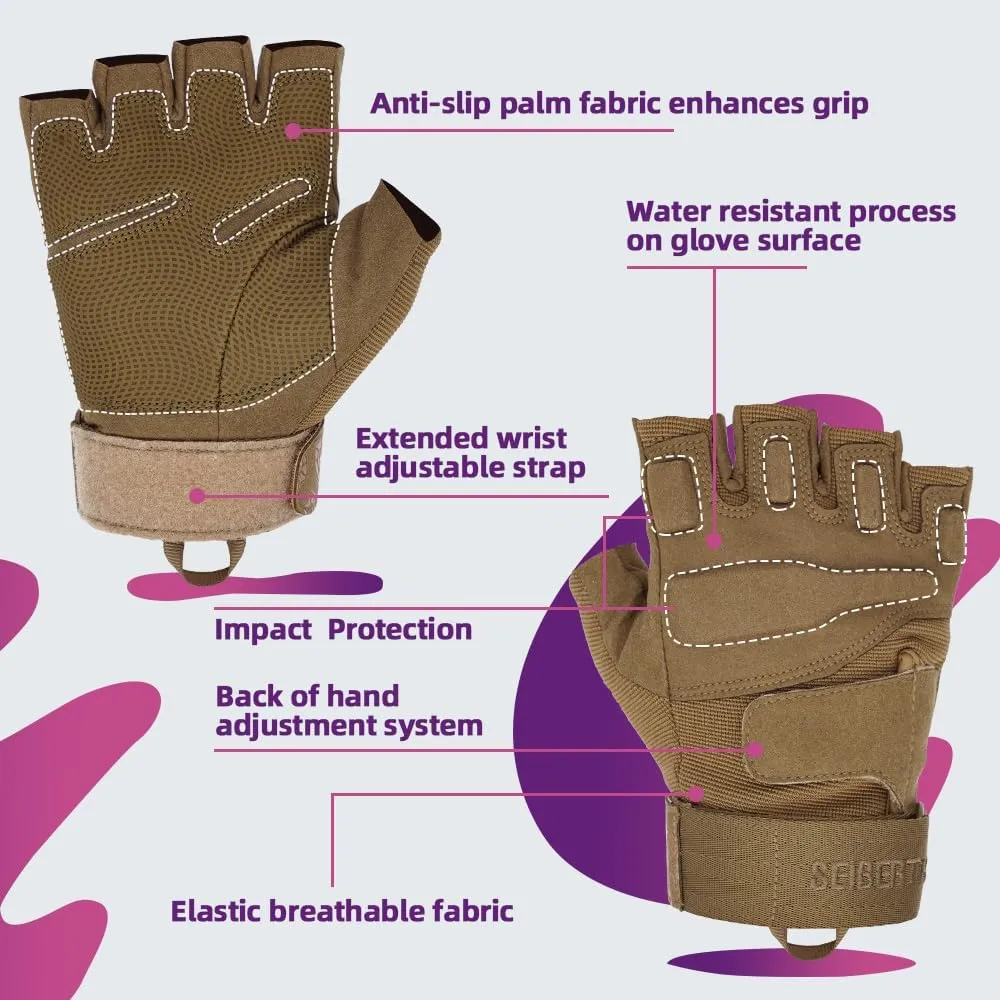 Seibertron S.O.L.A.G 1/2 Finger / Fingerless / Half Finger Multi-function Sports Gloves