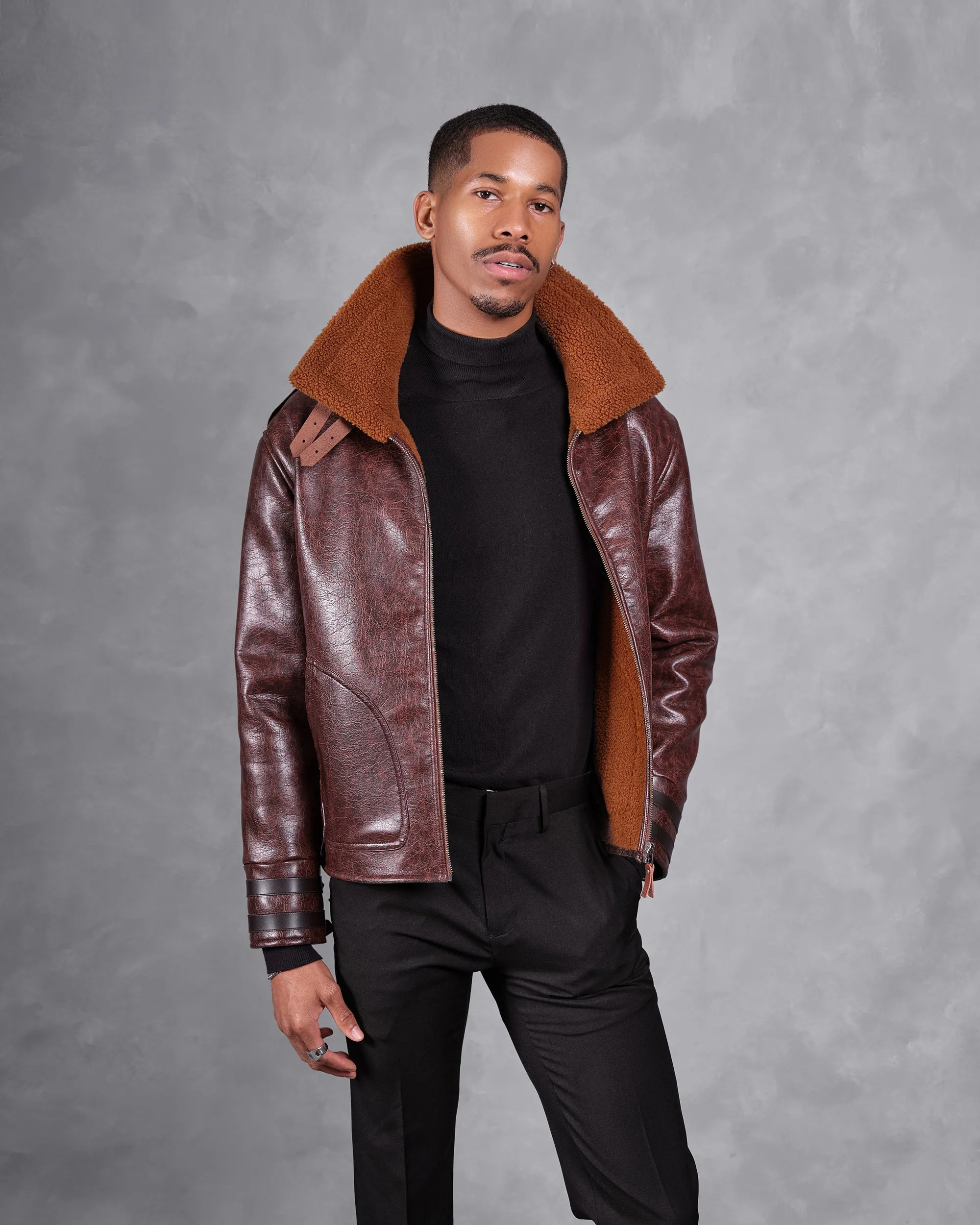 SG Shearling Aviator Jacket V2 - Brown