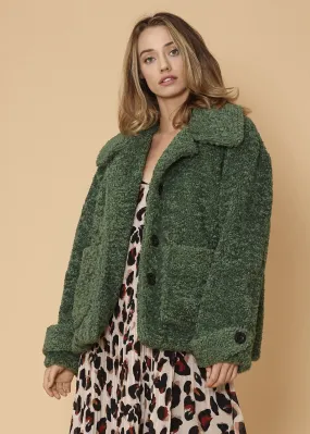 Shearling Coat in Fall forest