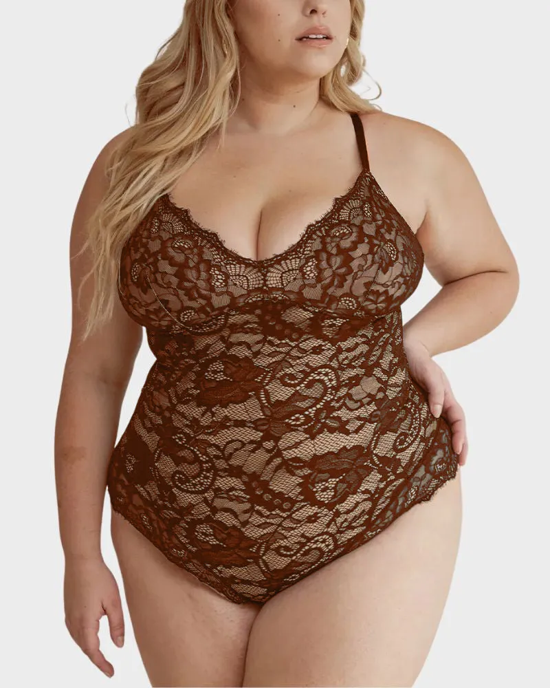 SheCurve® Plus Size Sexy Lace Bodysuits