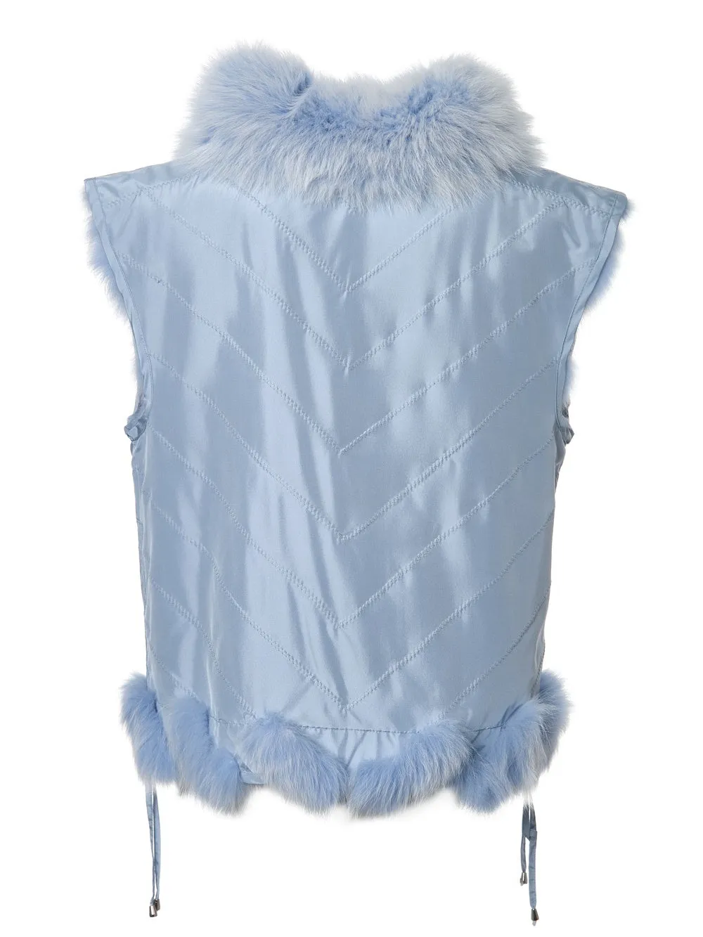 Silk Reversible Short Vest Soft Chambray