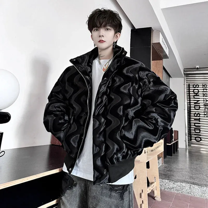 Solid Big Wave Padded Loose Parka