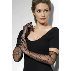 Spiderweb Black Lace Gloves