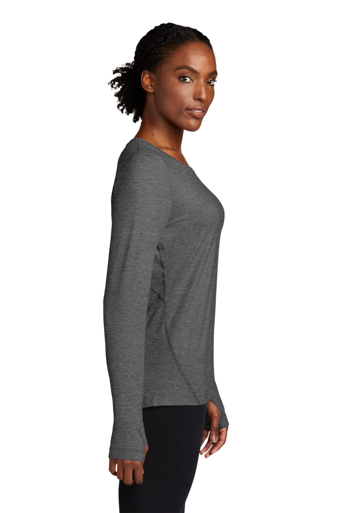 Sport-Tek® 1.5 Long Sleeve Crew - Graphite Heather (Ships in 1-2 Weeks)