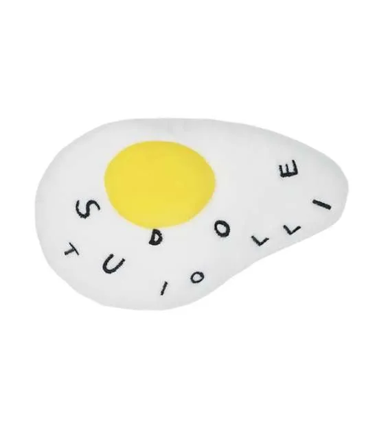 Studio Ollie Squeaky Dog Toy (Sunny-Side Up Egg)