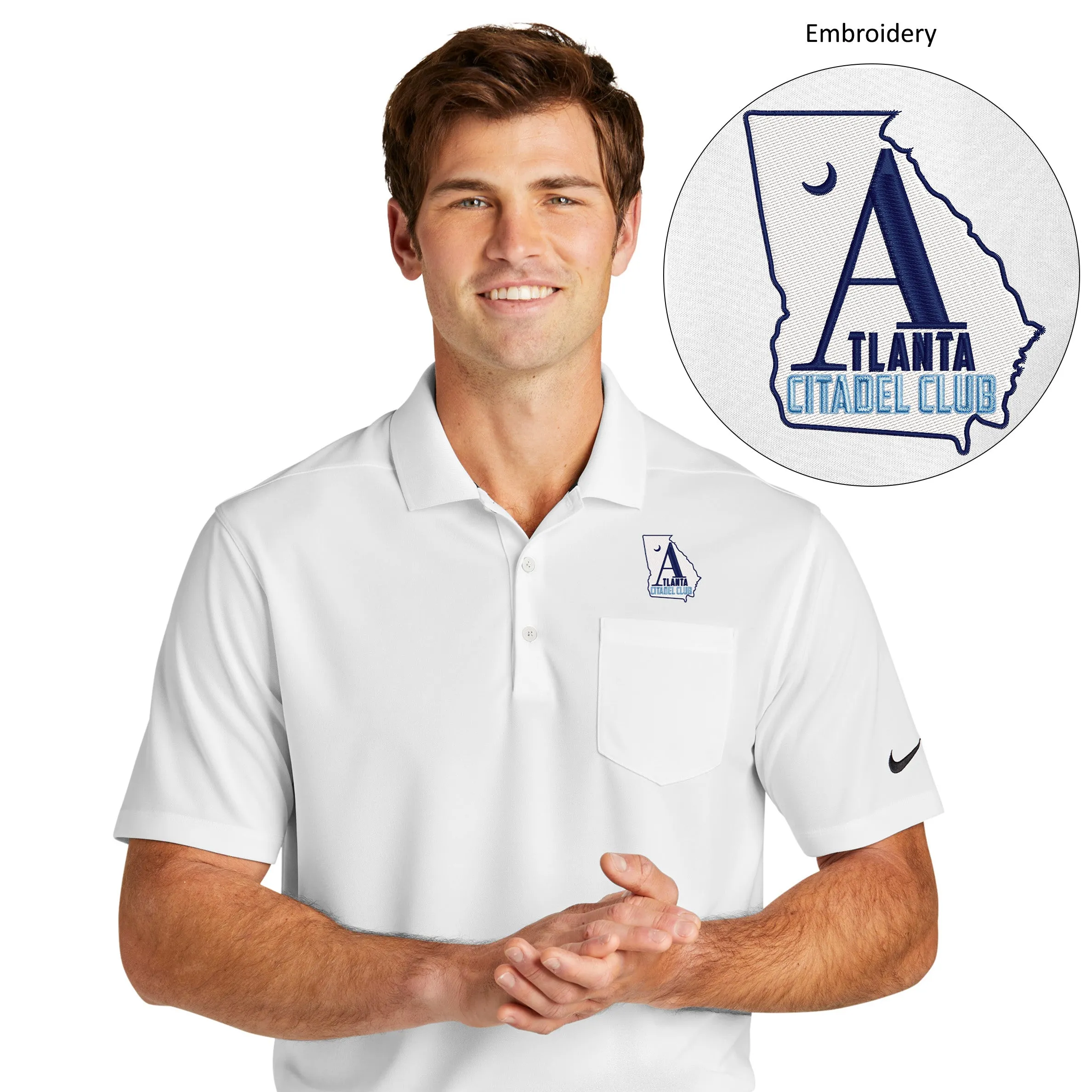 The Citadel, Atlanta Citadel Club, Altenative Logo, Nike Dri-FIT Micro Pique 2.0 Pocket Polo