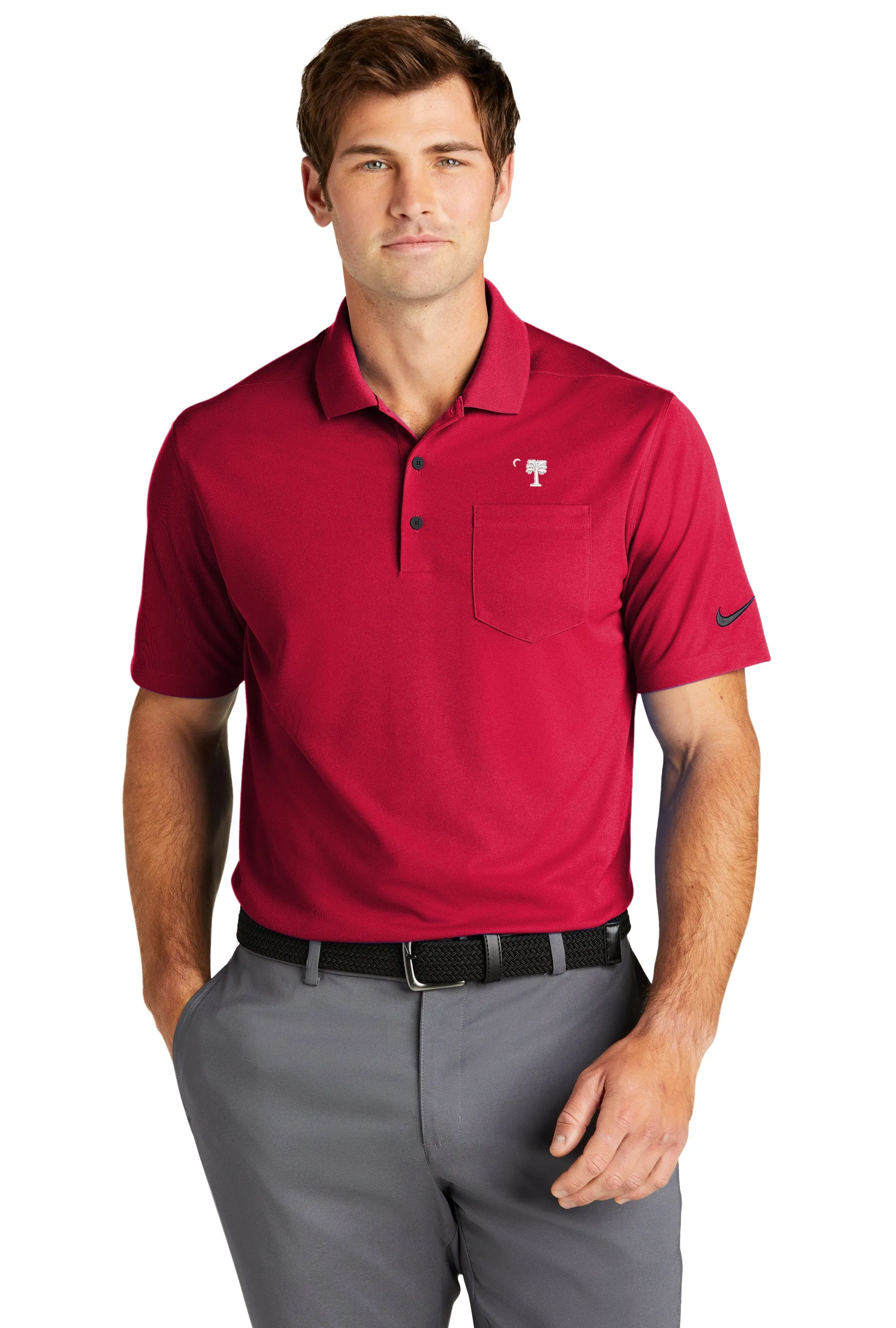 The Citadel, "Big Red" logo, Nike Dri-FIT Micro Pique 2.0 Pocket Polo Shirt