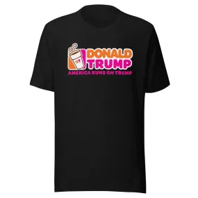 Trump Tshirt America Runs On Trump Short Sleeve 100% Cotton Crew Neck Top