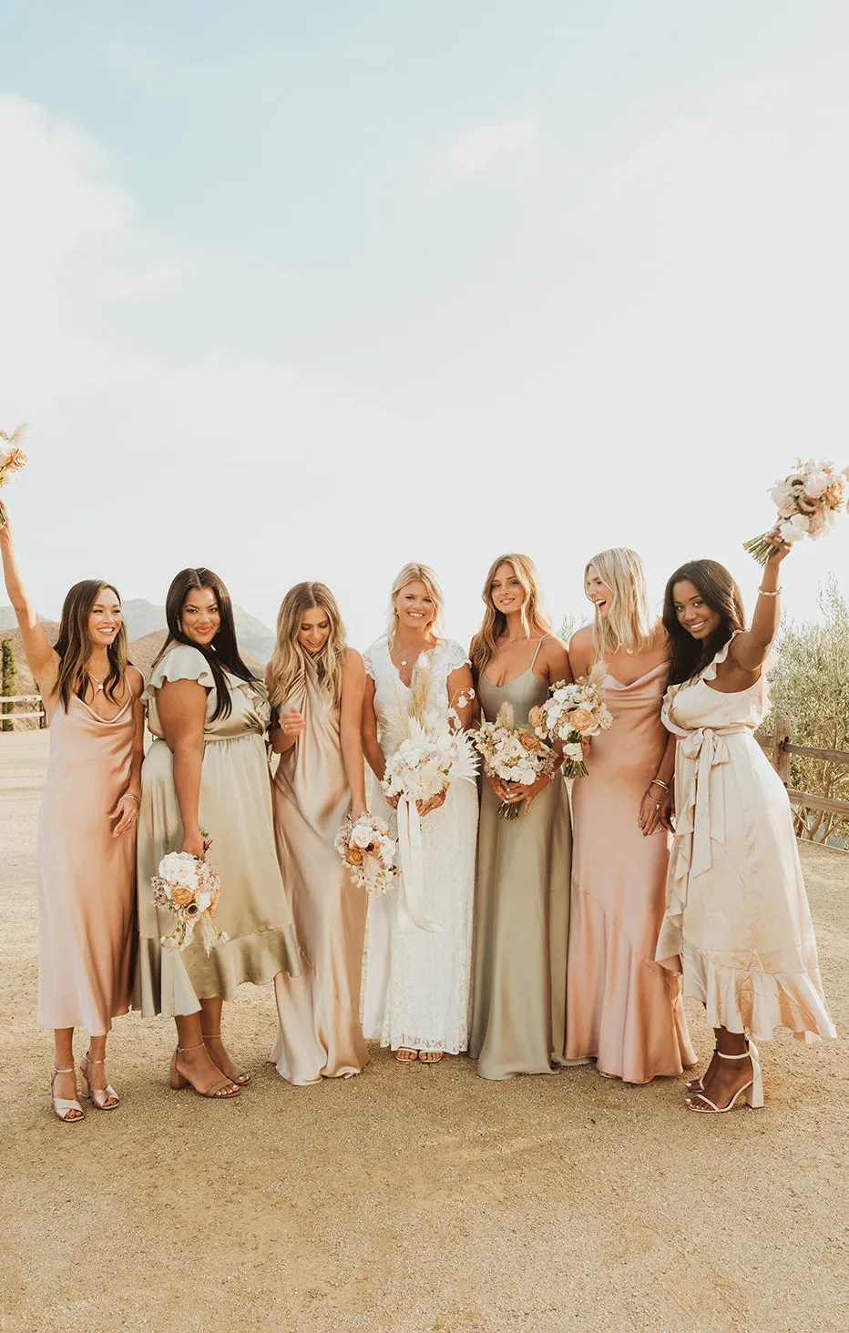 Tuscany Maxi Slip Dress ~ Rose Gold Luxe Satin