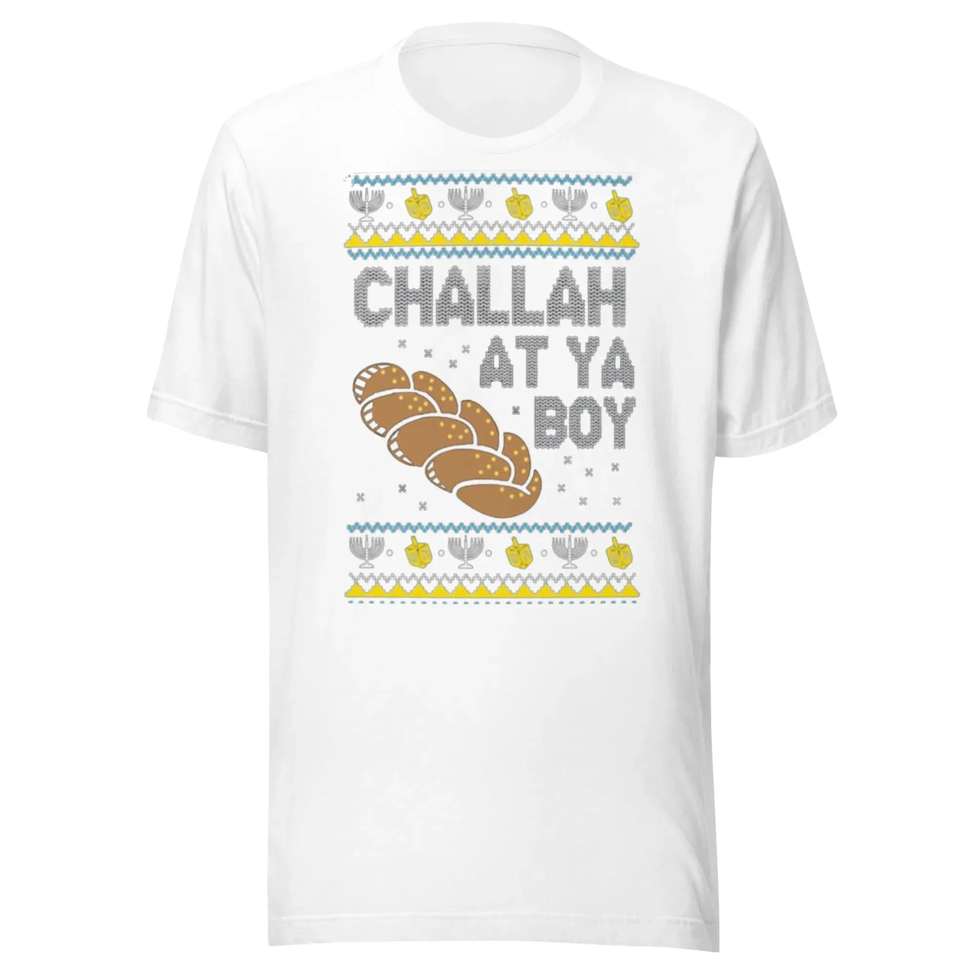 Ugly Chanukah Graphic Crewneck Tshirt Challa At Ya Boy