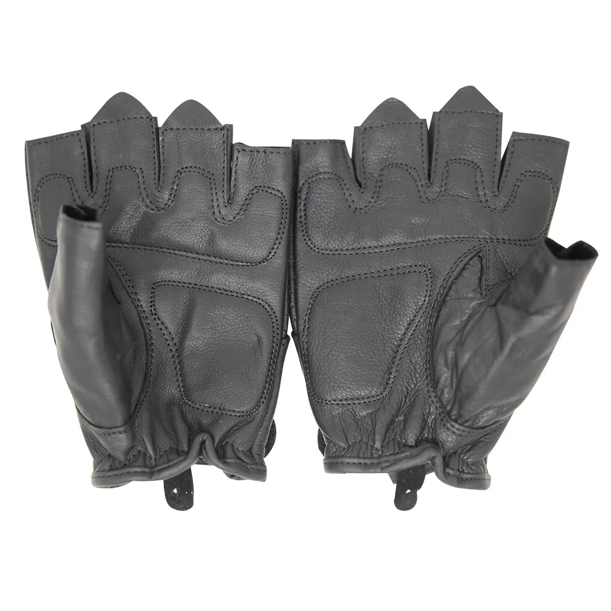 VL403 Men’s Leather Fingerless Glove w/ Gel Palm