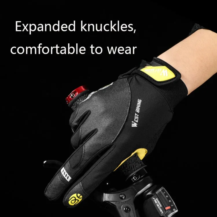 WEST BIKING YP0211209 Bicycle Gloves Shock Absorber Anti-Slip Touch Screen Glove, Size: M(Black)