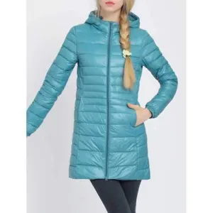 Women Pure Color Hooded Long Sleeve Down Coats