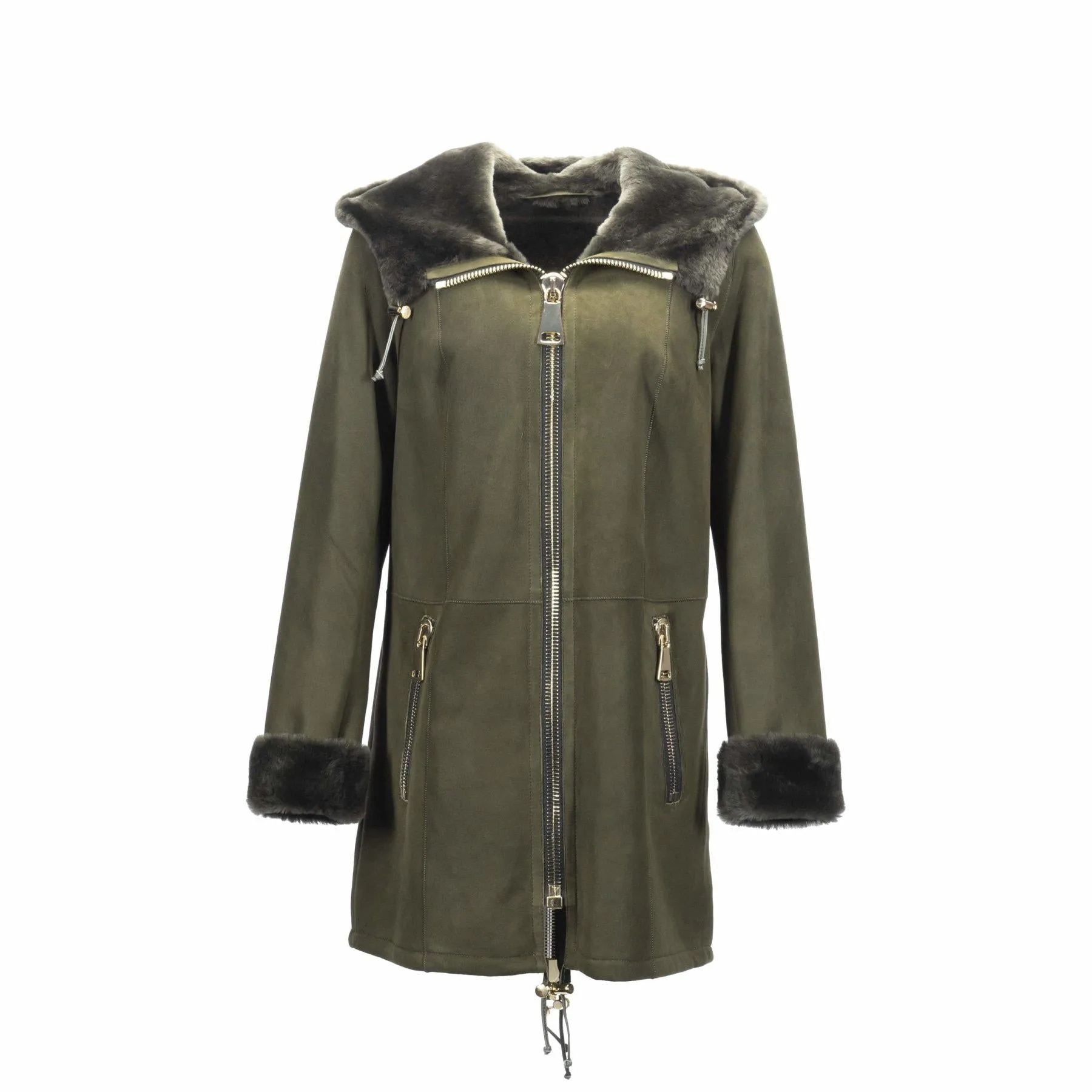 Zip Detail Jacket -Women's Shearling Jacket